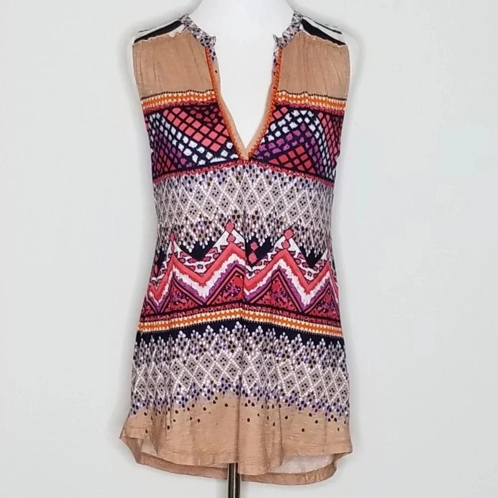 Anthropologie Meadow Rue Printed Tank Top S